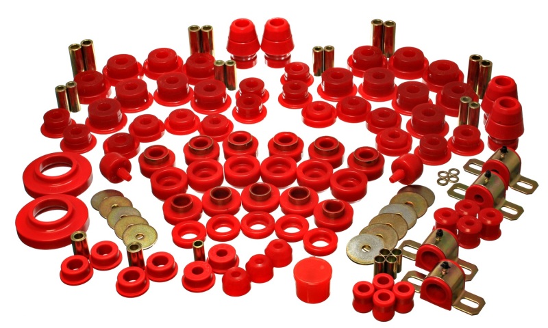 Jeep Wrangler Suspension Bushing Kit - Front + Rear - Energy Suspension - Hyper-Flex Master Bushing Set - Red - `07-`11 Jeep Wrangler Suspension Bushing Kit - Front + Rear - Energy Suspension - Hyper-Flex Master Bushing Set - Red - `07-`11